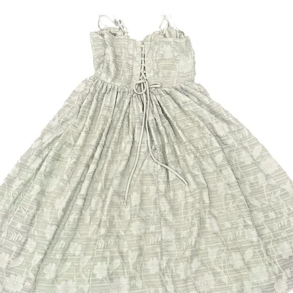 Jessica Simpson Corset Dress, Light Sage Green Textured, Lined,spaghetti strap - Picture 7 of 11